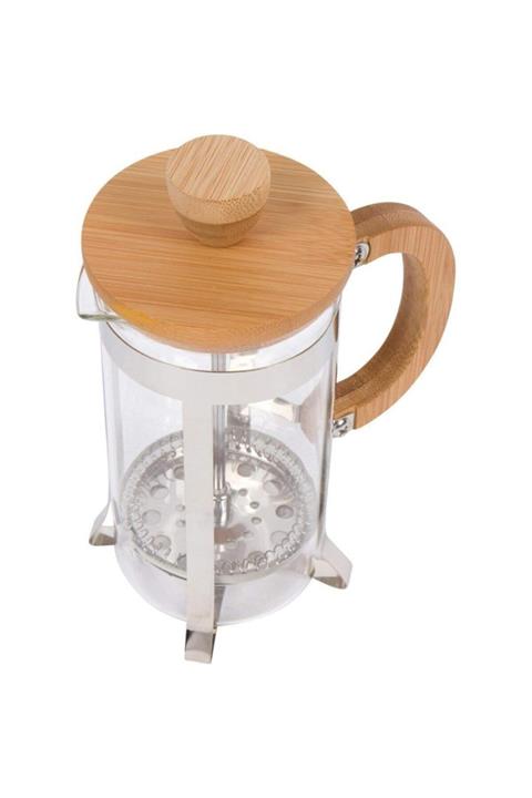 ALBETTO Bambu French Press Filtre Kahve Bitki Çay Demliği 350 Ml