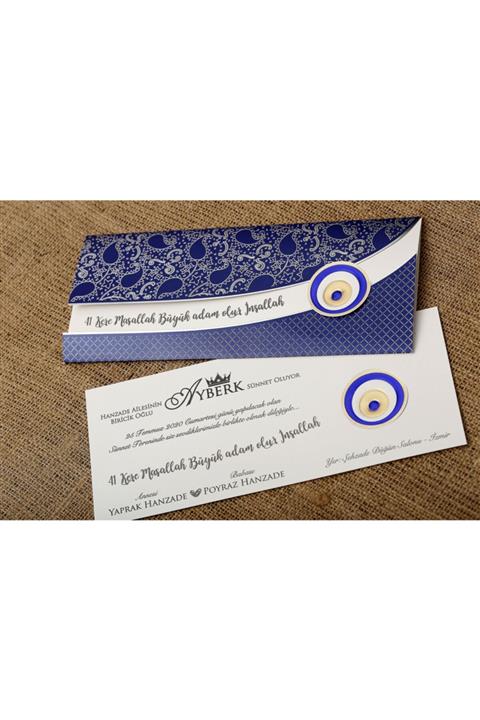 İKLİM DAVETİYE Beyaz Sünnet Davetiyesi 4974 - 100 Adet