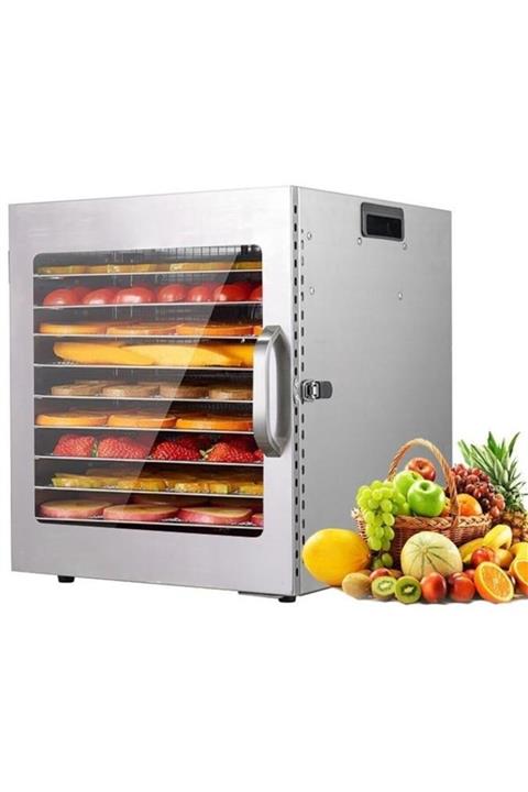 Dalle Lt-10 Dijital 10 Paslanmaz Çelik Tepsili Meyve -sebze Kurutucu