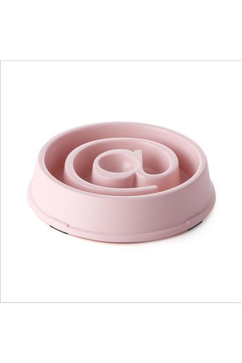 pawin Yavaş Mama Yeme Kabı @ Işareti Pembe 18.5 Cm