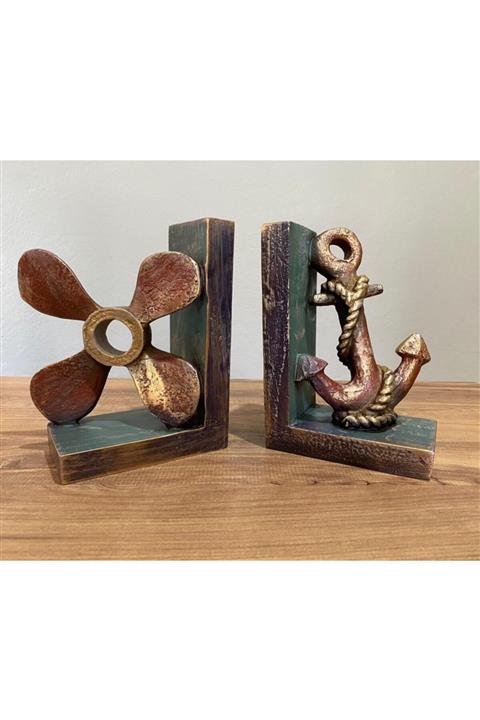 Micheal Brandon Denizci Temalı Renkli Eskitme Kitap Tutucu