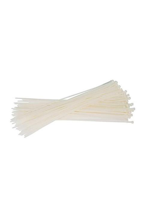 AKSUFEZ Beyaz Plastik Cırt Kelepçe 4.8 x 250 mm 100'lü Tnr-0294