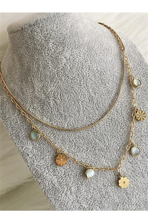 DS DİAMONDSHOP Bayan Çelik Kolye Yeni Sezon Bykl501