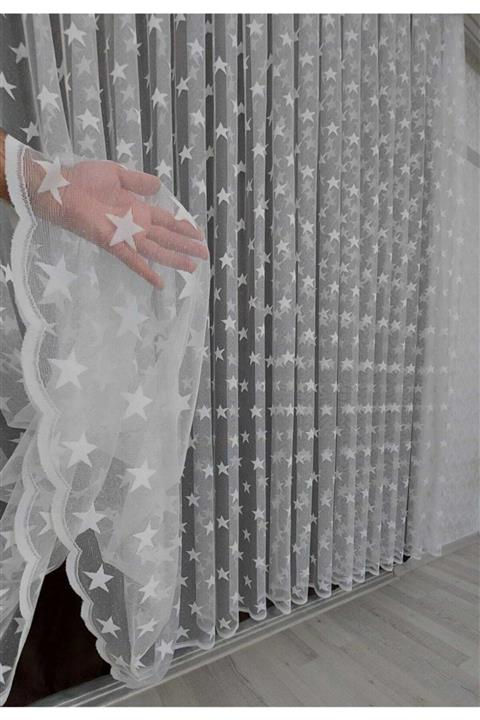 ADAR PERDE Yıldızlı Tül Itsenilen Ölçüde Yapılır