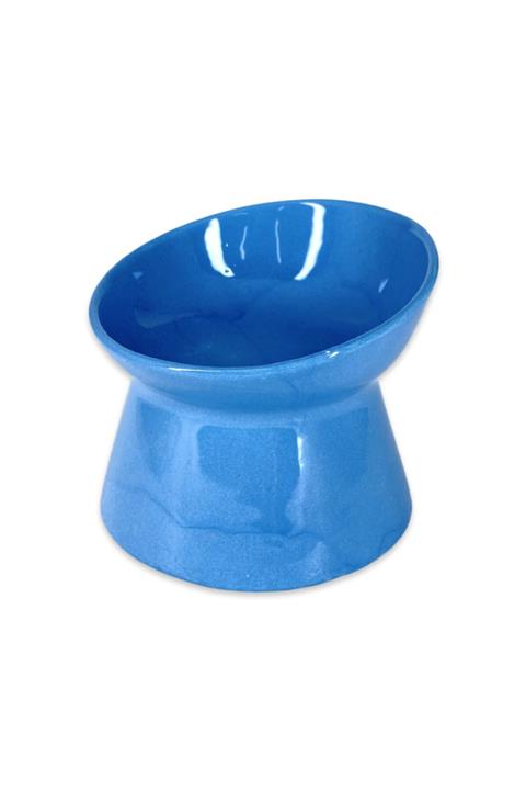 stilinbu Seramik Kedi Ve Köpek Mama Su Kabı Mavi
