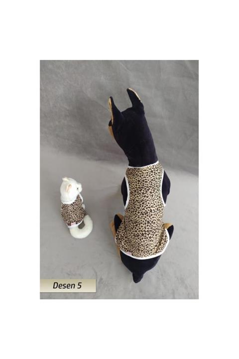 petviya Desen 5 Kedi Ve Köpek Tişörtü S Beden