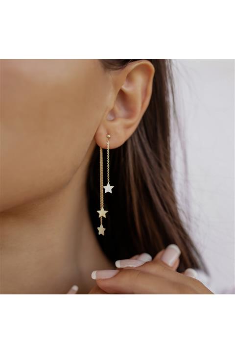 Aypa Mücevher Zincir Sallantılı Yıldız Küpe