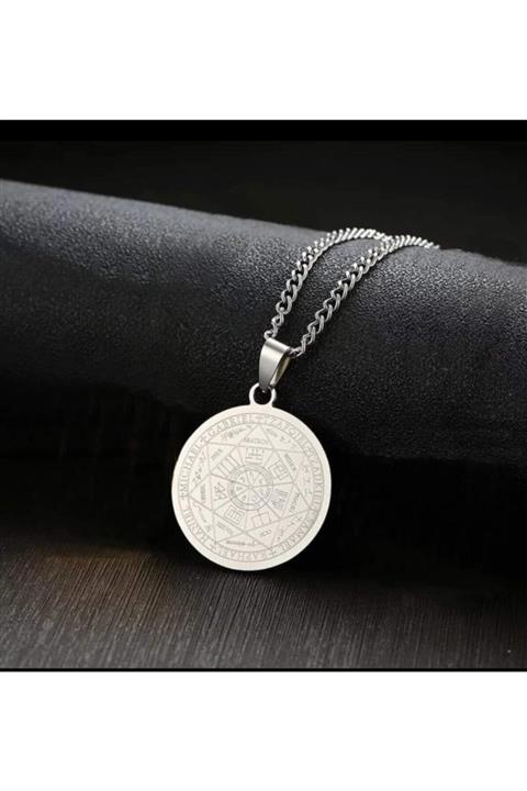 Viking Yedi Başmelekler Çelik Kolye Haniel Michael Gabriel Işareti