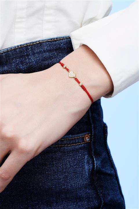 Altınbaş Altın Ipli Kalp Bileklik