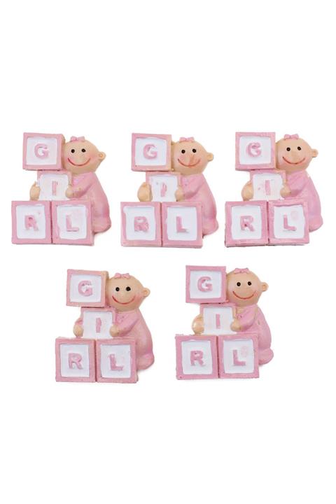 Lora Wedding 4cm Polyster Pembe Kız Biblosu 5 Adet