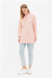 Trendyol Modest Pudra Dik Yaka Basic Örme Sweatshirt TCTAW22TW0196