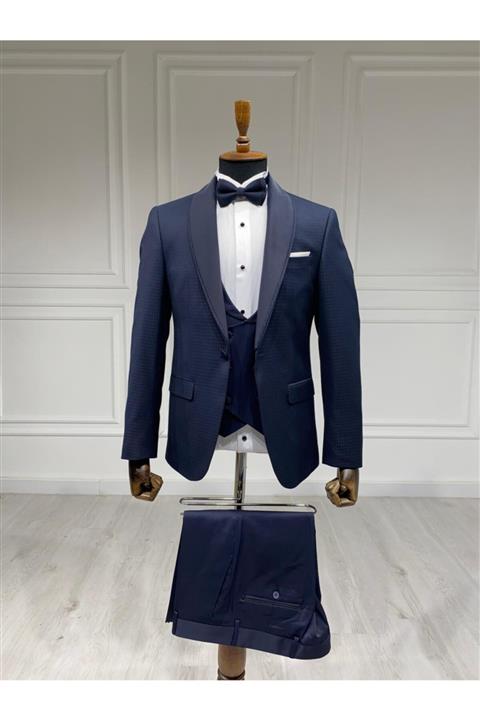 Moda Rabin Rabin Yelekli Lacivert Damatlık Takım