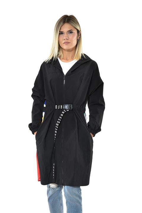 Q Design Lab Kadın Siyah Sırt Detaylı Yağmurluk