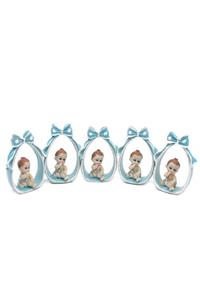 Lora Wedding Erkek Polyster Mavi  Fiyonklu Biblo 5 Adet 6cm