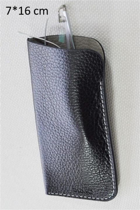 Tabac Hakiki Deri Gözlük Kılıfı - 676566 - 7*16 Marine Siyah