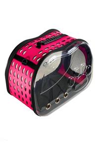 Glipet Şeffaf Kedi Köpek Taşıma Çantası 42 X 26 X 35 Cm Pembe