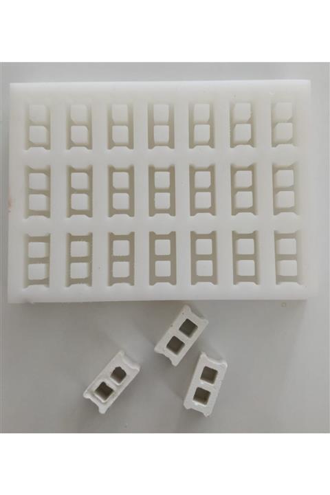 BT SANAT ATÖLYESİ Minyatür Tuğla 2 Delikli Silikon Kalıp