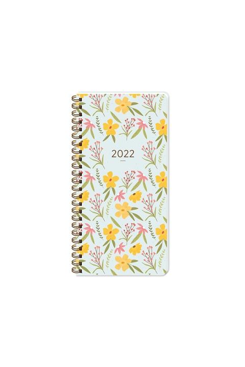 KESKİN COLOR 2022 Yılı (8x16) Cm Haftalık Cep Ajandası Sarı Çiçek
