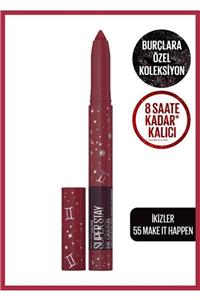 Maybelline New York Super Stay Ink Crayon Kalem Mat Ruj Zodiac Serisi - 55 Make It Happen (ikizler)