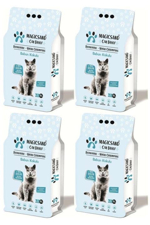 magicsand Marsilya Kokulu Kalin Taneli Kedi Kumu 10 Lt 4 Adet
