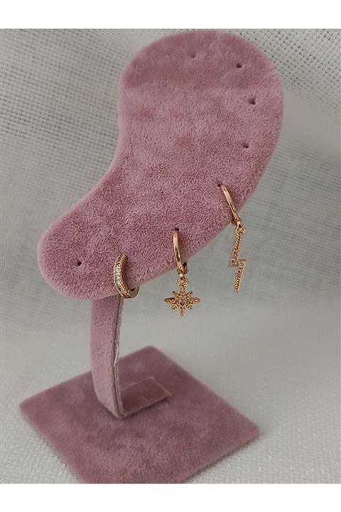 DMI Çelik 3’lü Küpe Altın