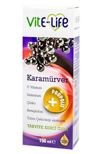 vite life Karamürver Vitamin C +Selenyum +Çinko +Betaglukan+ Propolis Gıda Takviyesi 150 ml Sıvı