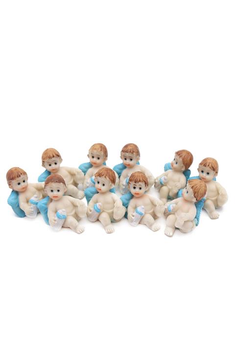 Lora Wedding Mavi Biberonlu Bebek Polyster Biblo10 Adet 3cm