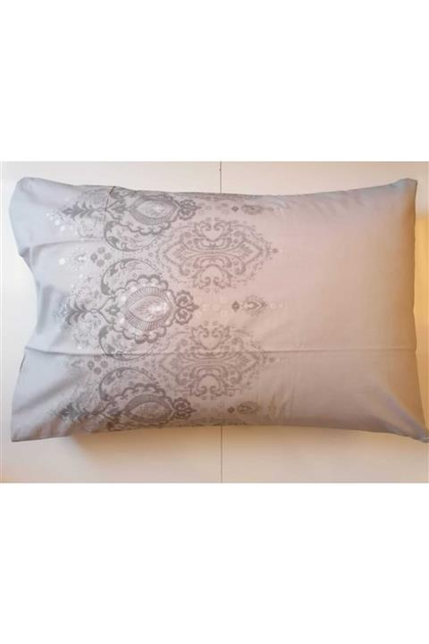 Taç Gri Pamuklu Ranforce Yastık Kılıfı
