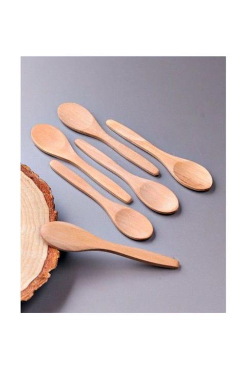 Bamboo 6lı Bambu Ahşap Çay Kaşığı13 cm