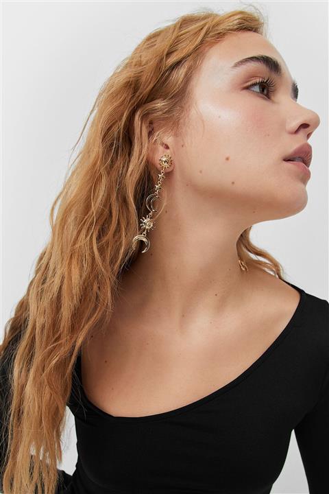 Stradivarius Güneş Ve Ay Küpe