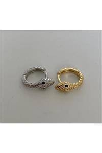 jevylove accessories Cerrahi Çelik Desenli Halka Yılan Piercing