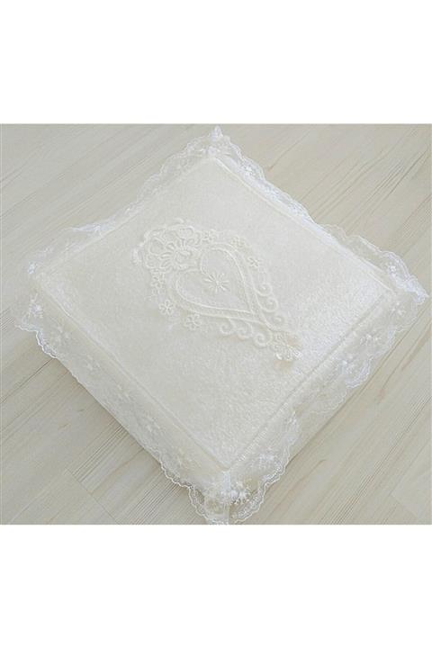 DİLEX Gelin Bohçası Nişan Bohça Çeyizlik Hurç Ekru Kadife