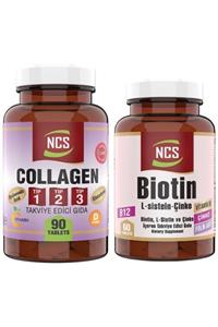 NCS Tip 1-2-3 Collagen (kolajen) 1000 Mg 90 Tablet Glutatyon Biotin 60 Tablet 2 Ürün 1 Arada