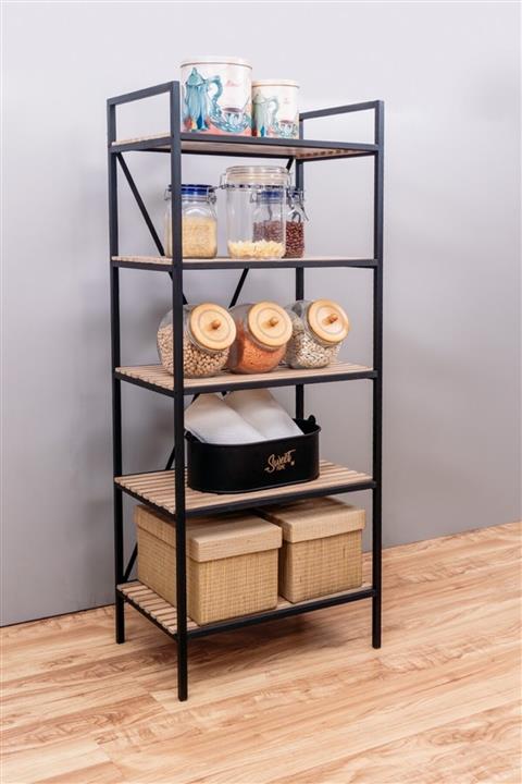 Mudesa 5 Raflı Malzeme Dolabı Çok Amaçlı Banyo-mutfak Rafı Ahşap Metal Dekoratif Raf