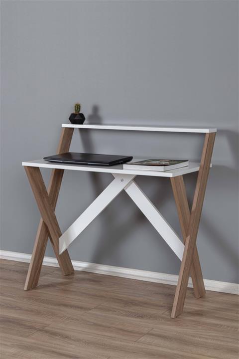 Enda Home Collection X Ayaklı Ders Çalışma Masası Laptop Masası 50x90 Cm Kahverengi - Beyaz