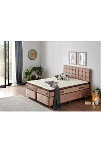 Niron Yatak W. Cotton 150x200 Cm Çift Kişilik Pedli Yatak Baza Başlık Takımı - Kumaş Baza, Başlık Ve Yatak Seti