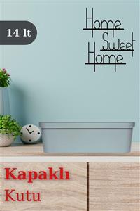 Nandy Home Dekoratif 14 Lt Oyuncak & Düzenleyici Kapaklı Saklama Kutusu Antrasit