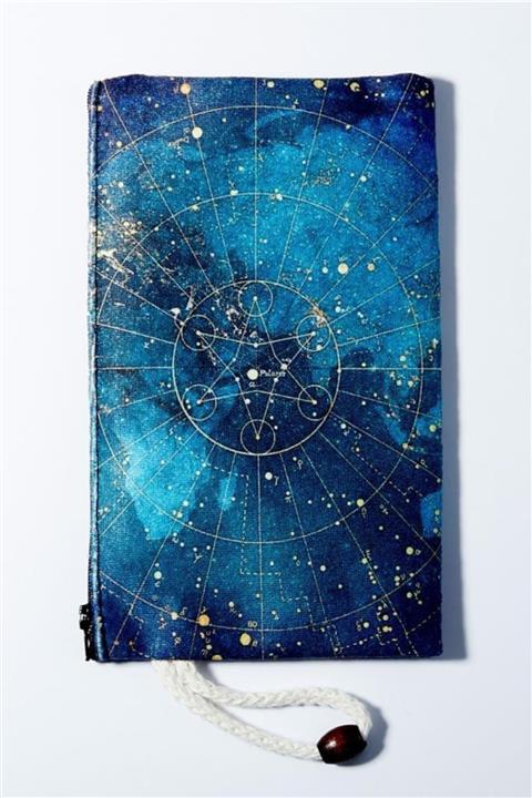 EFBUTİK Yıldız Halka Çizgiler Bez Kalemlik Cüzdan