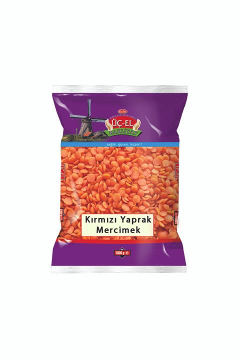 ÜÇEL BAKLİYAT Kırmızı Yaprak Mercimek 1000 gr