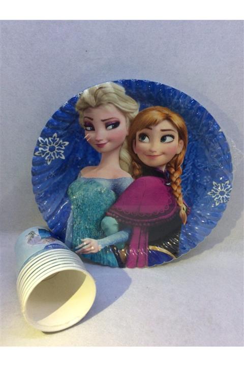 Okyanus Süs Frozen Kağıt Tabak Bardak Set 8 Adet