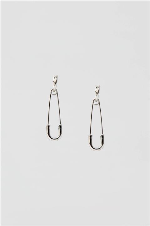 Pull & Bear Çengelli İğne Halkalı Gümüş Rengi Küpe