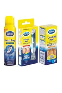 Scholl Mantar Enfeksiyonu - Tırnak Mantarı Giderici 3,8 ml+ Ayakkabı Spreyi 150 Ml+topuk Çatlak Kremi 60 Ml