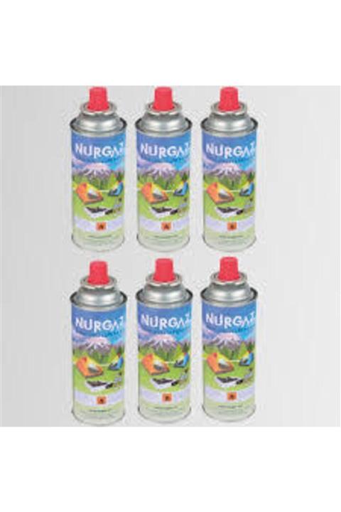 NURGAZ 6 Adet Ng207 Valfli Kamp Ocak Gaz Kartuşu 220gr