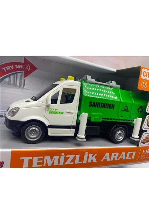 afreyz oyuncak Çöp Arabası Aksesuarlı Sesli Işıklı Temizlik Aracı Kapıları Açılabilen Temizlik Aracı
