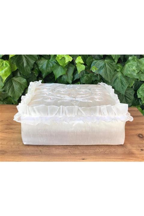 Çeyiz Bahçesi Bohça Nişan Hurcu Çeyizlik Saten Krem Hurç 50&40