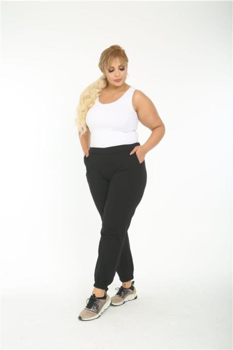 Esina Kadın Paçası Lastikli Eşofman Altı Büyük Beden