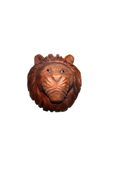MağazanYanında Dekoratif 40cm Ahşap Aslan Kafası Hediyelik