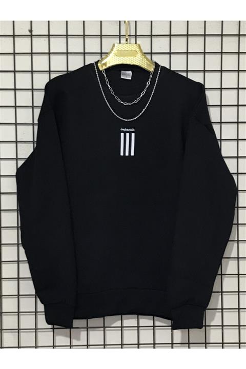 İmpavido Oversize Sweatshirt Uzun Kollu 3 Çizgili