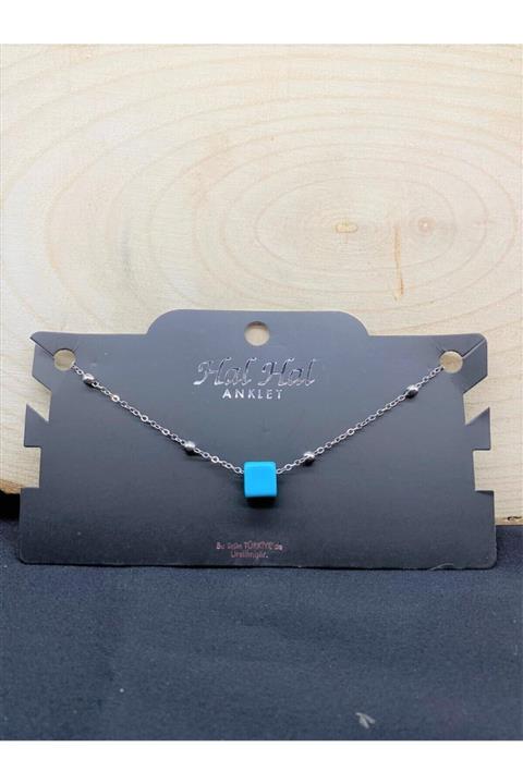 sarabutik Gümüş Kaplama Boncuklu Halhal