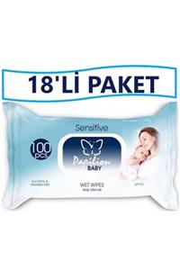 Papillon Papilion Baby 100'lü Islak Havlu X 18 Paket= 1800 Yaprak